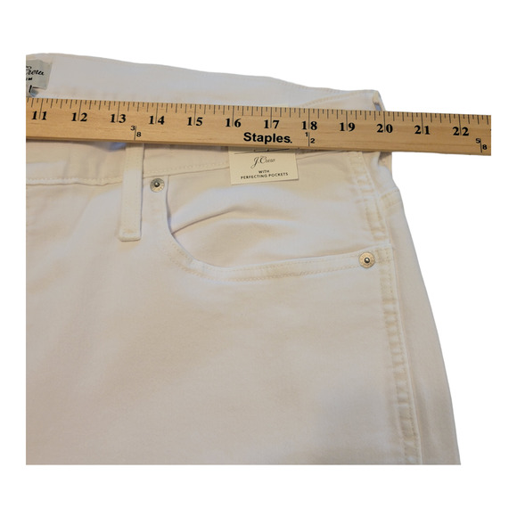 J Crew Jeans Womens Size 35 White 10" Vintage Straight Stretch High Rise Cropped - Picture 8 of 12